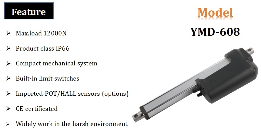 12V Electric Linear Actuators with Acme Screw 300mm Stroke 7000n Force