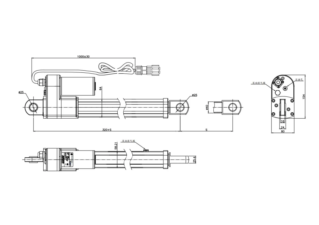 High Thrust Industrial Grade Electric Linear Actuator with 40000n